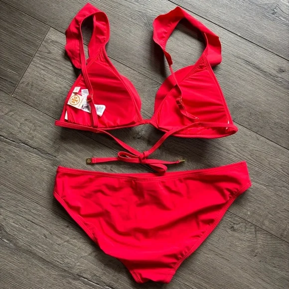 Tory Burch Red Swimsuit Set Size Small - Picture 5 of 11